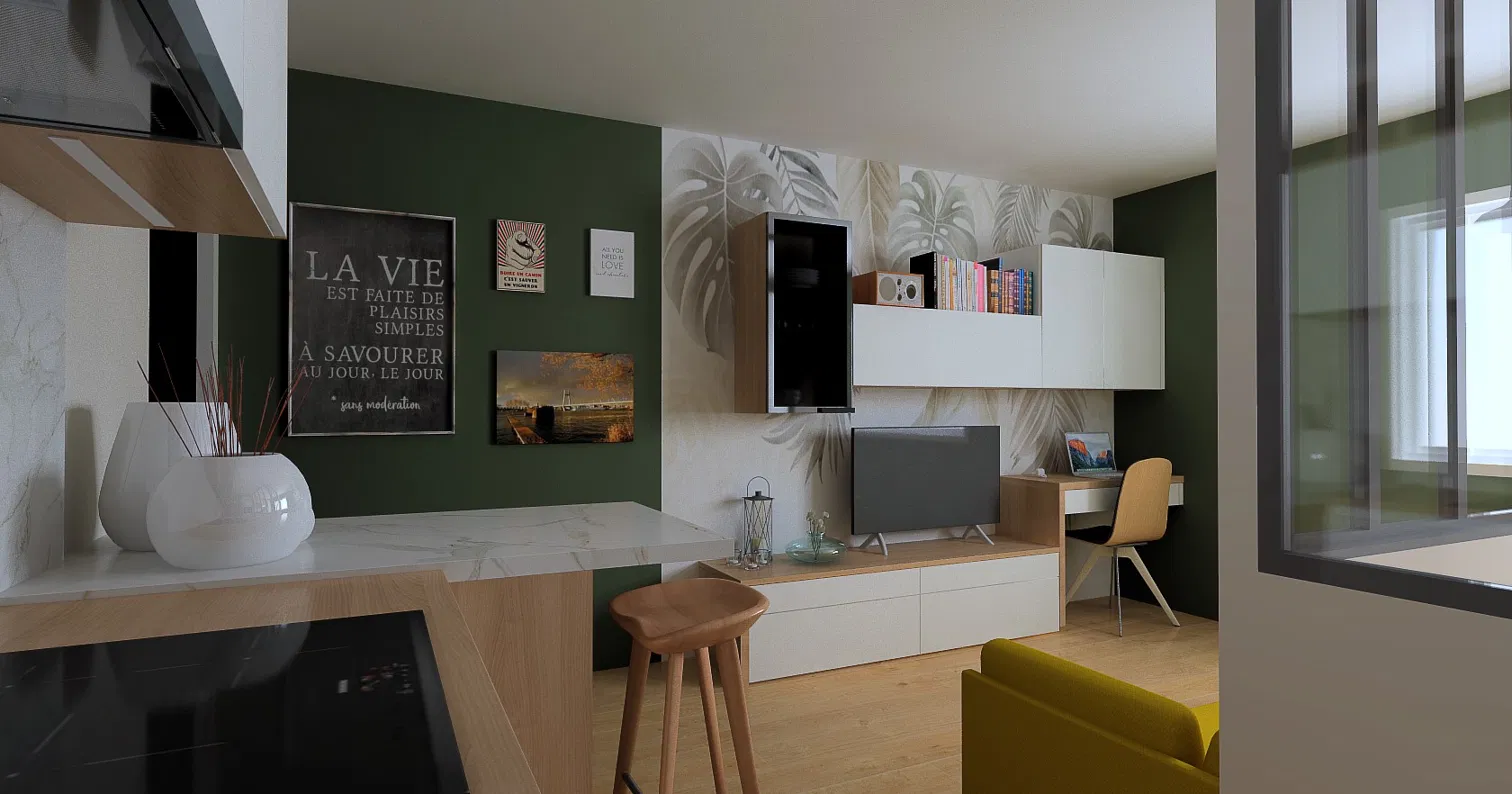 Rendu 3D du studio de Hugo